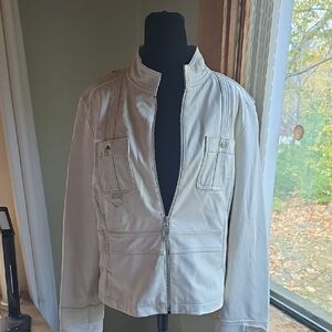 Women's Leather Cream Colored Jacket